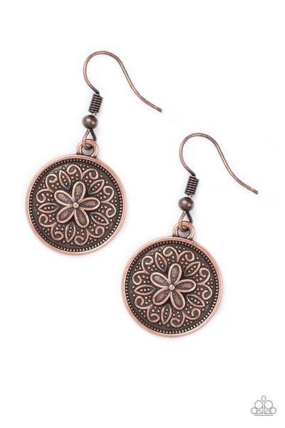 Seeing Star Lillies - Copper Earrings - Paparazzi Accessories