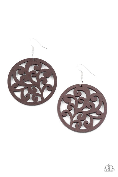 Fresh Off The Vine - Brown Earrings - Paparazzi Accessories