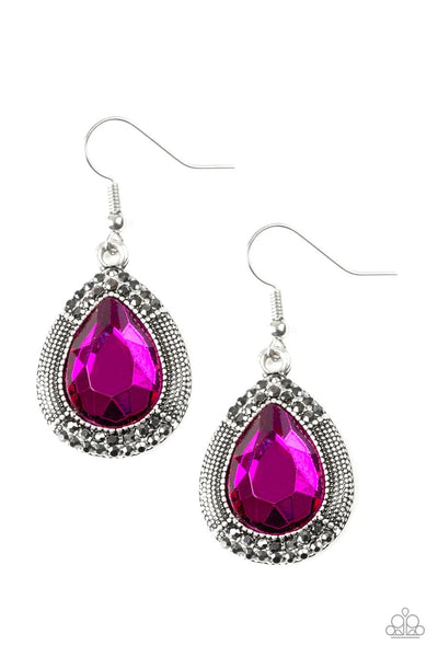 Grandmaster Shimmer - Pink Earrings - Paparazzi Accessories