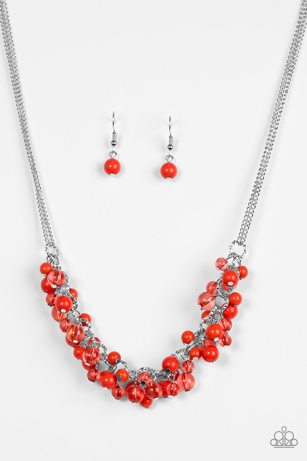 Boulevard Beauty - Red Beaded Necklace - Paparazzi Accessories