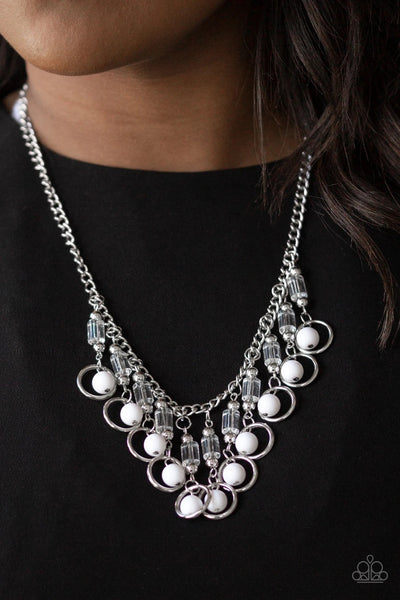 Cool Cascade - White Necklace - Paparazzi Accessories