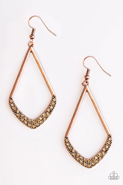 Double Dip - Copper Earrings - Paparazzi Accessories