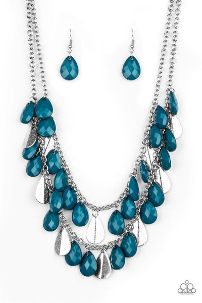 Life of the FIESTA - Blue Fringe Necklace - Paparazzi Accessories