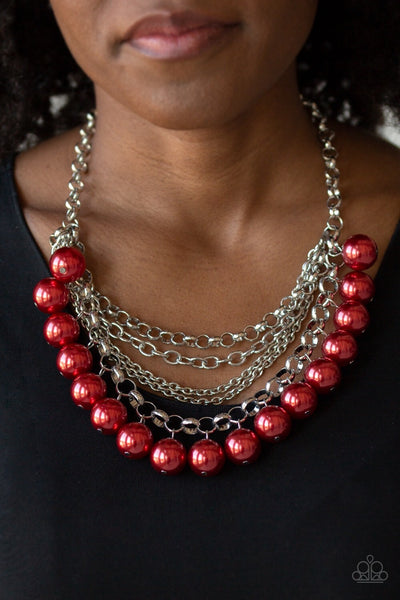 One-Way WALL STREET - Red Necklace - Paparazzi Accessories