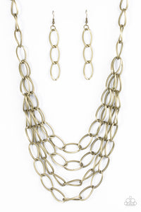 Paparazzi Chain Reaction Necklace-Brass 