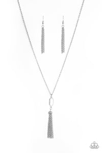 Tassel Tease - White Long Necklace - Paparazzi Accessories