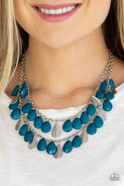 Life of the FIESTA - Blue Fringe Necklace - Paparazzi Accessories
