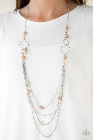 Bubbly Bright - Brown Necklace - Paparazzi Accessories