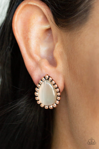 I Wanna GLOW - Copper Earrings - Paparazzi Accessories