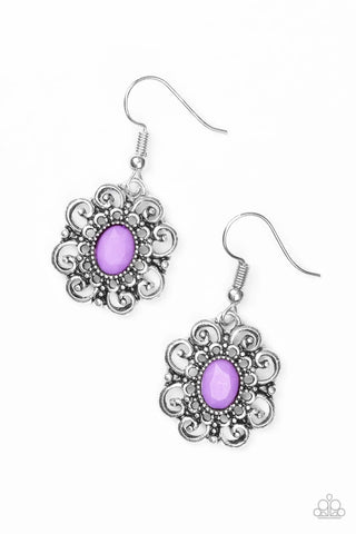 First and Foremost Flowers - Purple Earrings - Paparazzi Accessories