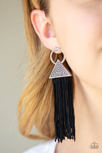 Oh My Giza  - Black Tassel Earrings - Paparazzi Accessories