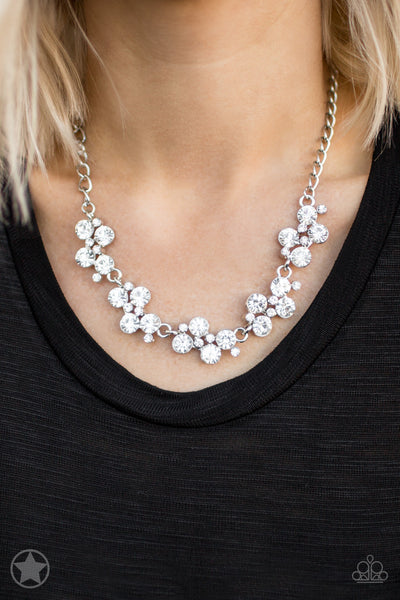 Hollywood Hills - White Rhinestone Necklace - Paparazzi Accessories