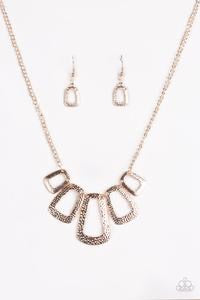 Nice FRAMEWORK! - Gold Necklace - Paparazzi Accessories