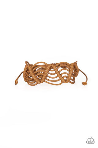 Rise To The Bait - Light Brown Corded Bracelet - Paparazzi Accessories
