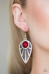 Take a WALKABOUT - Red Earrings - Paparazzi Accessories