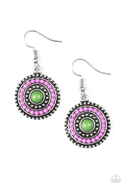 Rainbow Riviera - Purple Earrings - Paparazzi Accessories