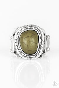 Out On The Range - Green Stone Ring - Paparazzi Accessories