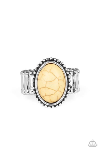 Bountiful Deserts - Yellow Stone Ring - Paparazzi Accessories