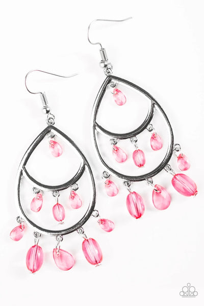 Sparkling Soiree - Pink  Earrings - Paparazzi Accessories