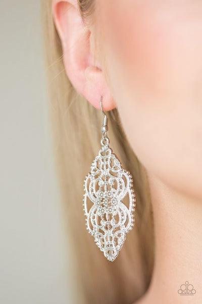 Ornately Ornate - Silver Earrings - Paparazzi Accessories