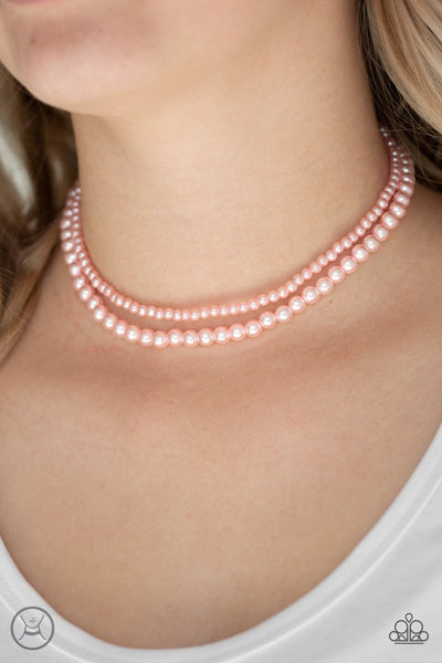 Paparazzi Ladies Choice Pearl Choker Necklace - Pink