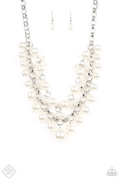 Paparazzi BALLROOM Service Necklace-White Pearls