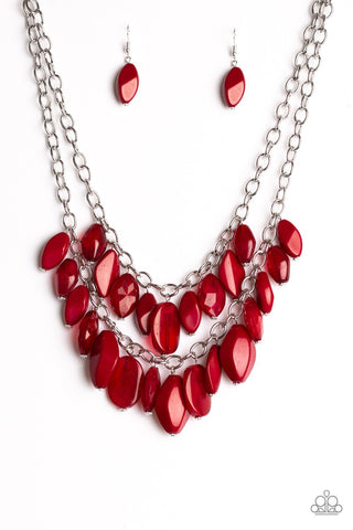 Royal Retreat - Red Beaded Necklace - Paparazzi Jewelry 